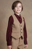 One Friday Kids Boys Beige Solid Waist Coat