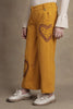 One Friday Kids Girls Mustard Solid Trouser