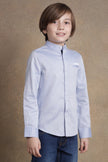 One Friday Kids Boys Blue Mandarin Collared Shirt