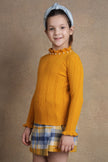 One Friday Kids Girls Mustard Solid Jumper