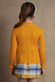 One Friday Kids Girls Mustard Solid Jumper