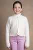 One Friday Baby Girls Off White Solid Cardigan