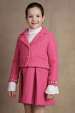 One Friday Girls Pink Boucle Jacket