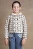 One Friday Kids Girls Beige Checks Jacket