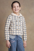 One Friday Kids Girls Beige Checks Jacket