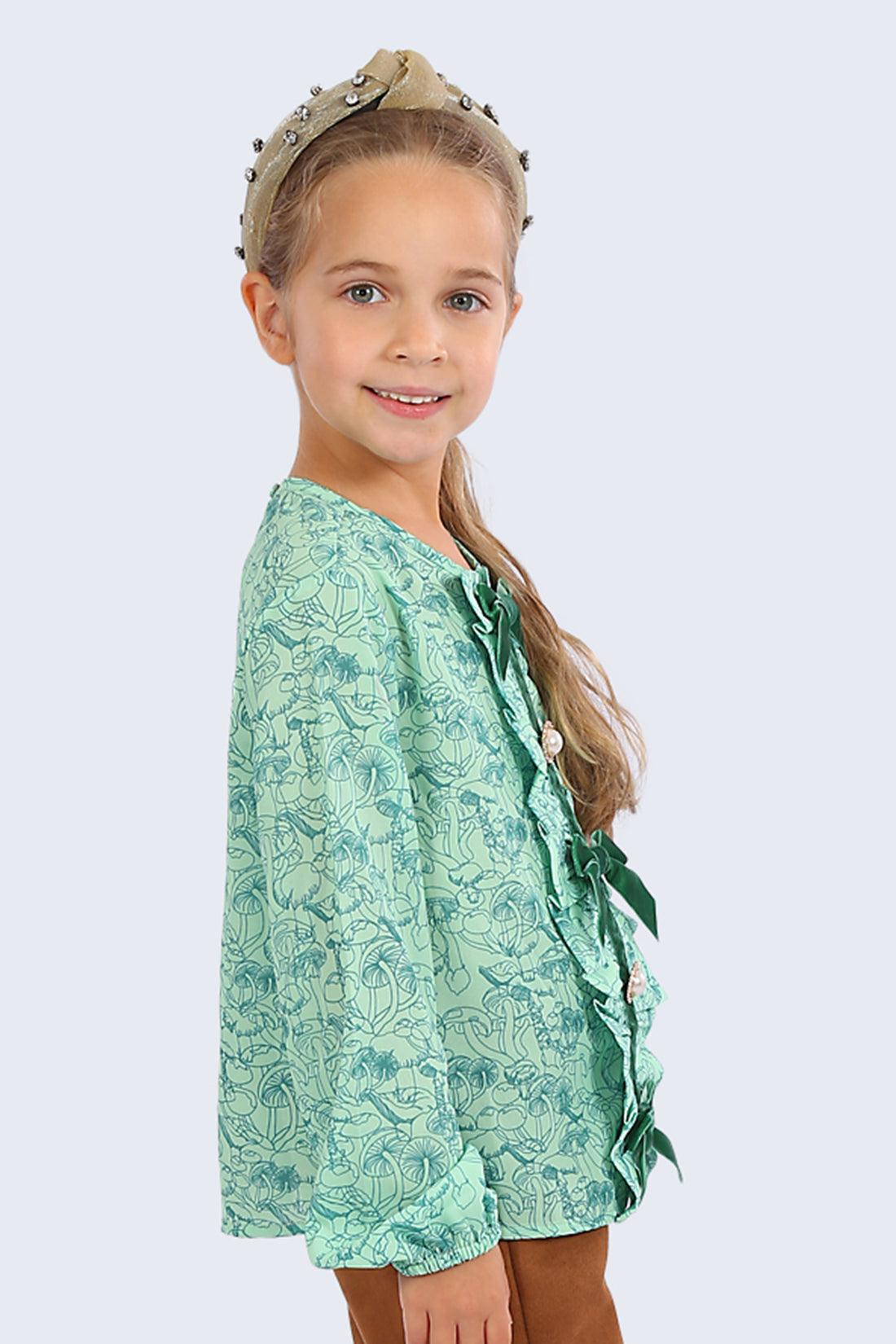 One Friday Kids Girls Green Top - One Friday World