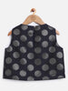 One Friday Kids Girls Navy Blue and Gold Polka Dot Top - One Friday World