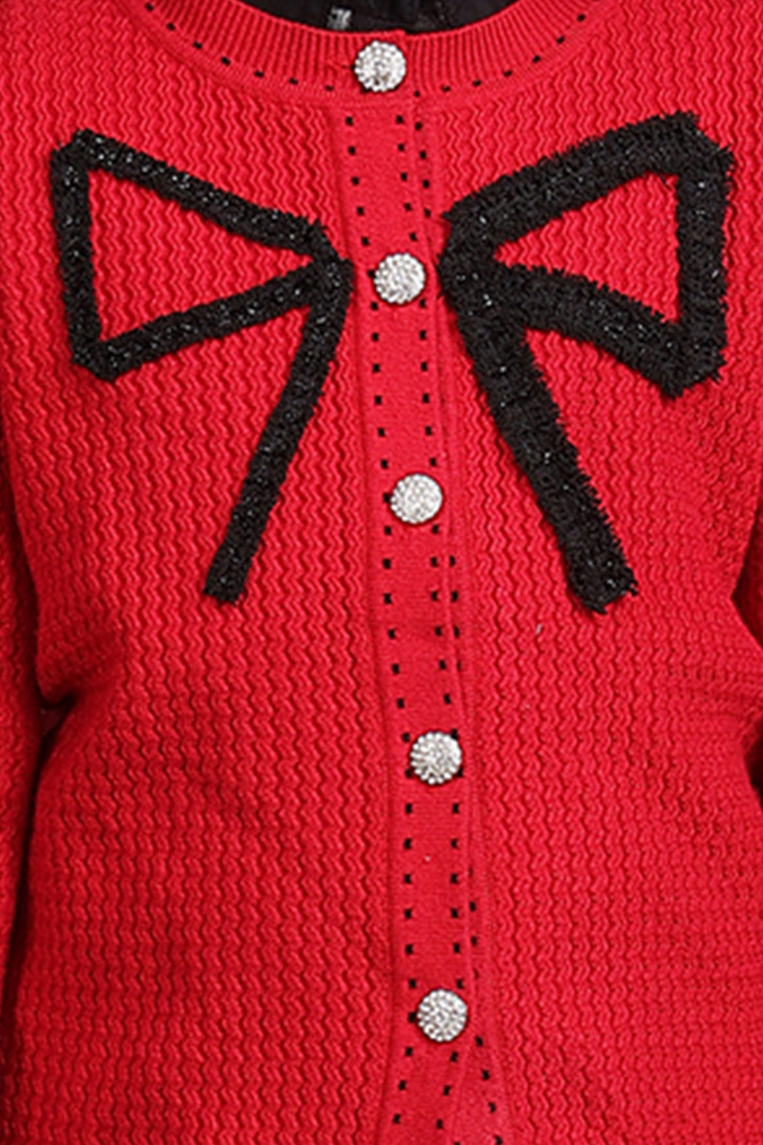 One Friday Girls Red Solid Sweater