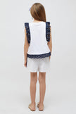 One Friday White Top With Blue Net Lace - One Friday World