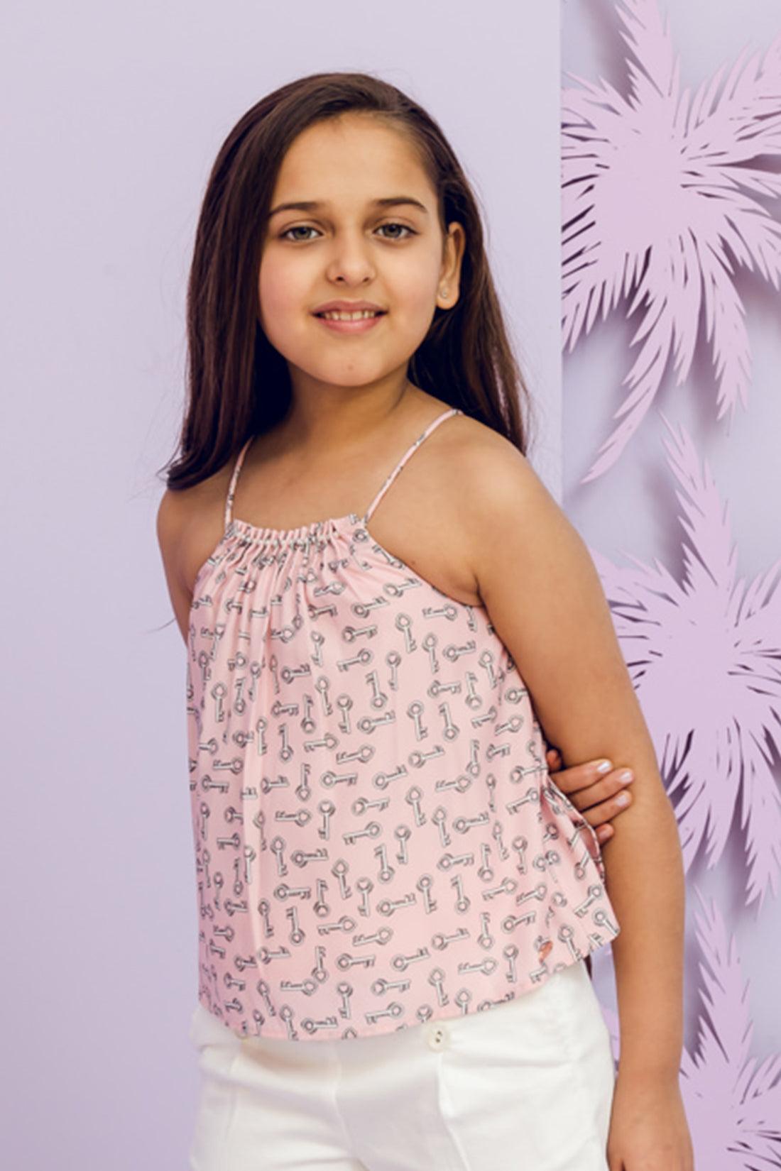 One Friday Kids Girls Sleeveless Nude Top - One Friday World