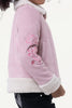 One Friday Kids Girls Shirt Collar Pink Jacket With Faux Fur Detail