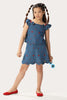 One Friday Kids Girls Indigo Blue Denim Top With Embroidery - One Friday World