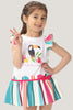 One Friday Baby Girls Multicolored Round Neck White Dress - One Friday World