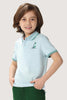 One Friday Kids Boys Blue Stretchable Polo Tee with Embroidery - One Friday World