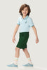 One Friday Kids Boys Blue Stretchable Polo Tee with Embroidery - One Friday World