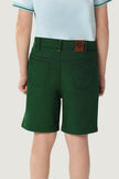 One Friday Kids Boys 100% Cotton Green Embroidered Shorts - One Friday World