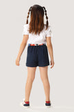 One Friday Kids Girls Navy Blue Cotton Embellishment Short - One Friday World