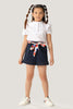 One Friday Kids Girls Navy Blue Cotton Embellishment Short - One Friday World