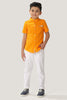 One Friday Kids Boys Orange Cotton Mandarin Collar Shirt - One Friday World