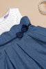 One Friday Infant Girls Cotton White & Blue Denim Dress