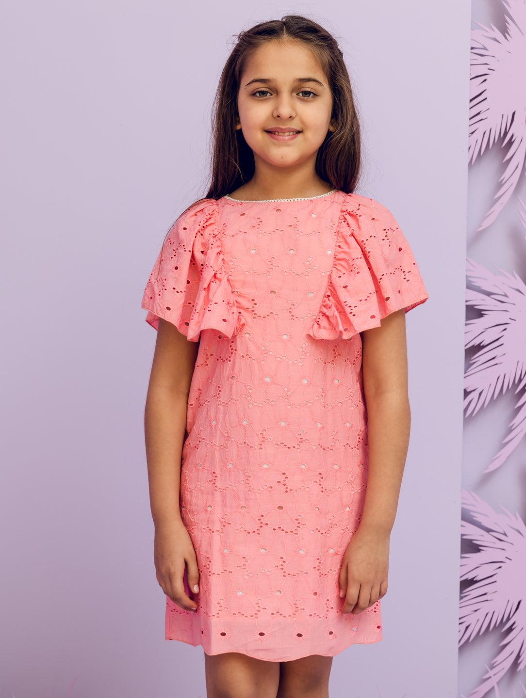 One Friday Kids Girls Peach Dress - One Friday World