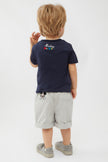 One Friday Baby Boys Navy Blue Mickey Printed Cotton T-Shirt