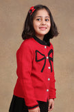 One Friday Girls Red Solid Sweater