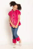 One Friday Kids Girls Sleeveless Tailored Jacket