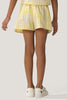 One Friday Kids Girls Checkered Yellow Cotton Shorts - One Friday World