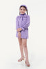 One Friday Varsity Chic Lilac Corduroy Mini Skirt with Pleated Frills - One Friday World