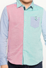 One Friday Varsity Chic Dual-Colored Blue and Pink Full Sleeves Shirt for Boys - One Friday World