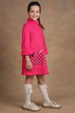 One Friday Kids Girls Pink Turtle neck Dress