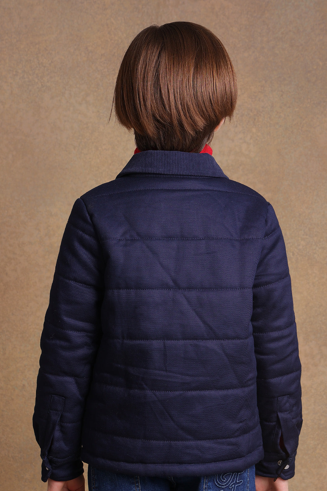 One Friday Boys Navy Blue Solid Jacket