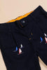 One Friday Baby Boys Navy Blue Cotton Embroidered Trouser - One Friday World