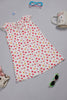 One Friday Baby Girls Off White Floral Printed Schiffly Cotton Dress With Bloomer - One Friday World