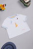 One Friday Baby Boys White Cotton Embroidered T-shirt - One Friday World