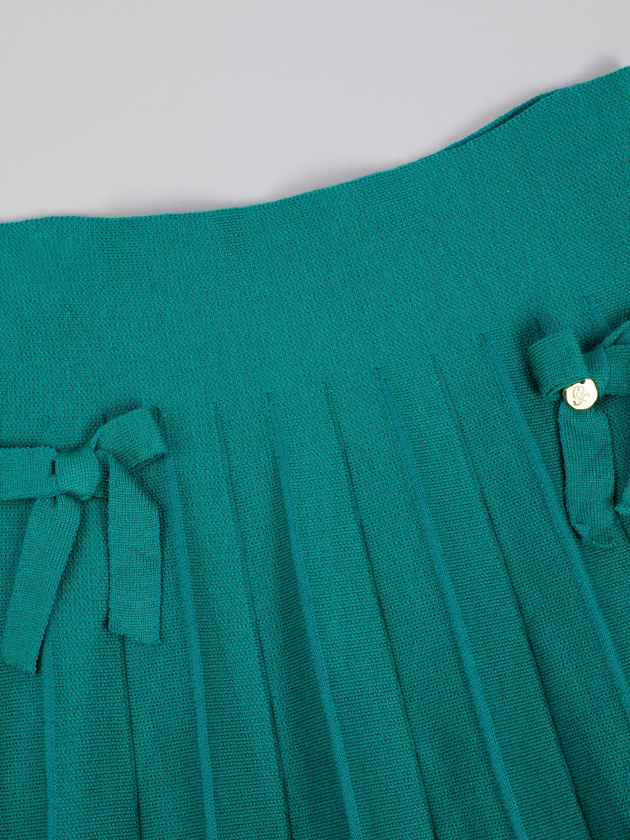 One Friday Green Solid Skirt