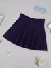 One Friday Navy Blue Solid Skirt