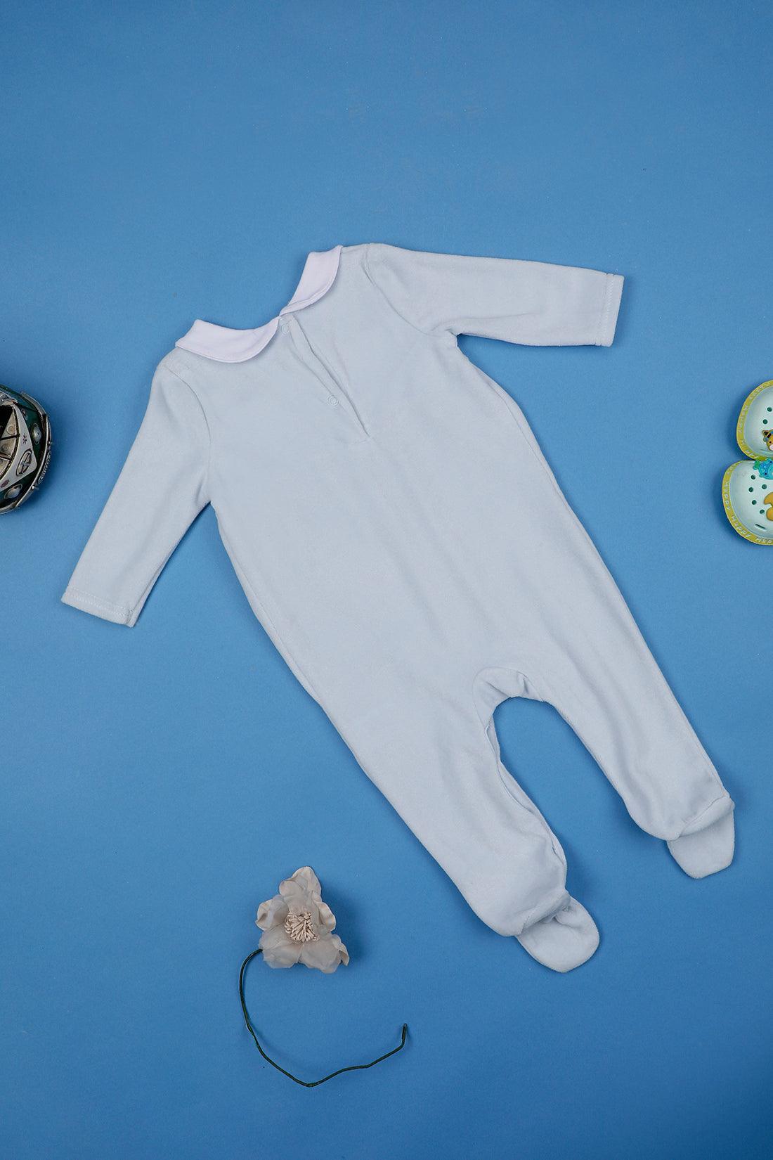 One Friday Infants Girls Blue Peter Pan Cotton Sleepsuit - One Friday World