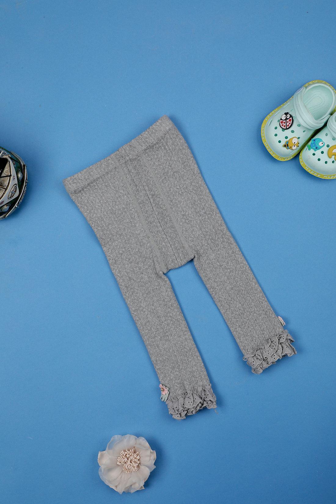 One Friday Baby Girls Grey Solid Legging - One Friday World