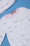 One Friday Infants Girls Pink Round Neck Cotton Sleepsuit - One Friday World