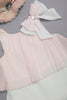 One Friday Kids Girls Pleated Layered Peach and White Sleeveless Dress - One Friday World