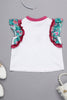 One Friday Kids Girls Round Neck White Printed Top - One Friday World