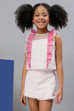 One Friday Kids Girls Pink Round Neck Sleeveless Top - One Friday World