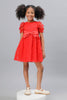 One Friday Girls Cherry Red Laced Dress - One Friday World