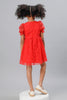 One Friday Girls Cherry Red Laced Dress - One Friday World