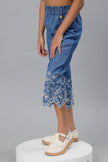 One Friday Girls Cotton Embroidered Capri Pant - One Friday World