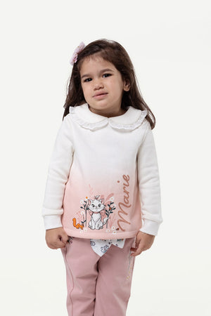 One Friday Baby Girls Off White Peter Pan Collar Sweatshirt