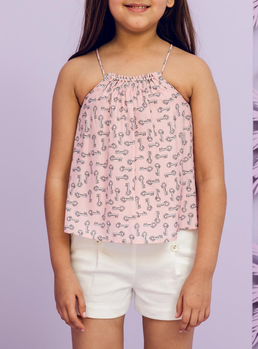 One Friday Kids Girls Sleeveless Nude Top - One Friday World