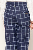 One Friday Navy Blue Checks Trouser - One Friday World